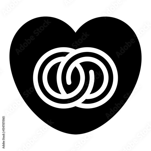 wedding rings glyph icon