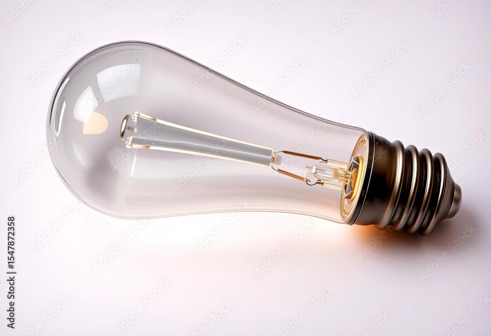 Fototapeta premium Energy-efficient fluorescent light bulb isolated on white, object, electricity