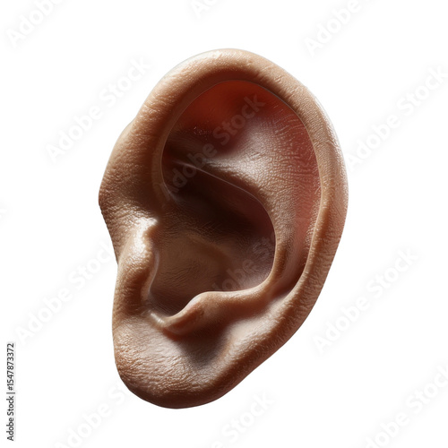 Realistic human ear model showcasing intricate details and textures, perfect for anatomical studies or artistic references
