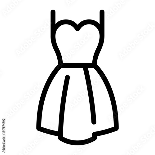 wedding dress line icon