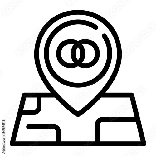 wedding location line icon