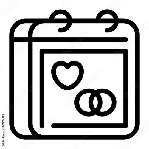 wedding day line icon