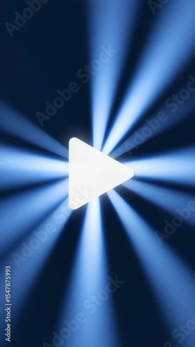 play music start sign icon luxury 3d rendering ambiance vertical video motion
