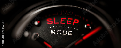 Sleep mode dial displayed on a black watch indicates device inactivity and energy saving settings at a close range