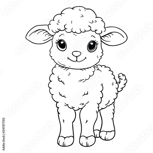 Hand drawing style of sheep vector. It is suitable for pet animal icon, sign or symbol.
