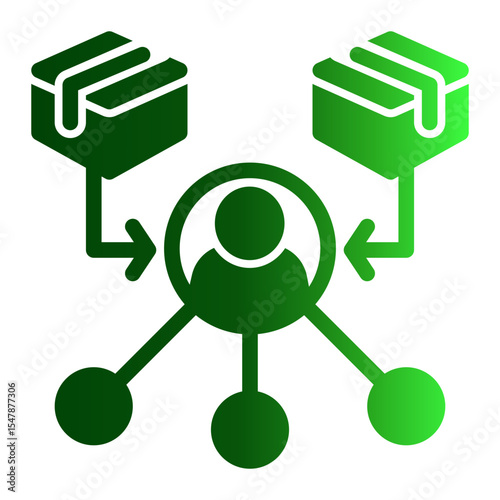 Retail Agent Icon Solid Gradient Style for Distribution and Affiliate Networks.