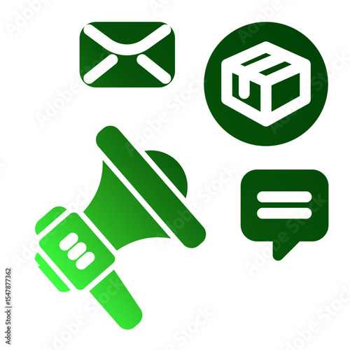 Social Media Ads Icon Solid Gradient Style for Marketing Campaigns and Publicity.