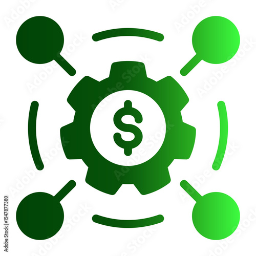 Business Process Cycle Icon Solid Gradient Style for Continuity and Strategy.