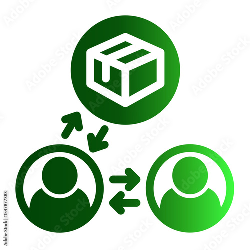 Transaction Broker Icon Solid Gradient Style for Buyer-Seller Connection.