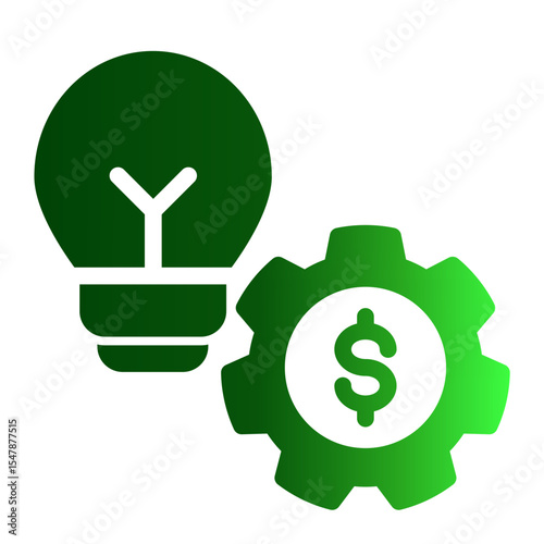 Creative Solution Icon Solid Gradient Style for Idea Implementation.