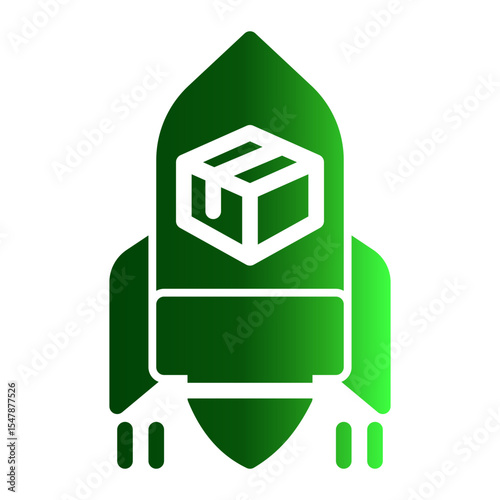 Business Launch Icon Solid Gradient Style for Startup Boost and Release.