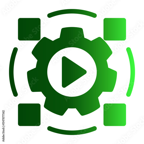 System Processing Gear Icon Solid Gradient Style for Smart Automation.