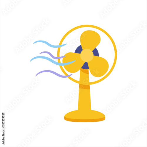 illustration of a yellow fan on white background
