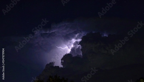 Night Lightning Storm Cloudscape Photography.