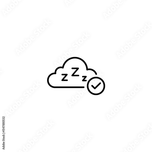 Cloud with Z's signifying sleep, approved with a checkmark.