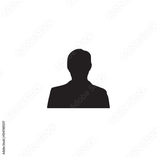 Isolated man silhouette wearing suit jacket for business profile picture element