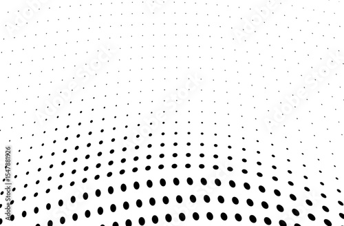 Abstract halftone wave dotted background. Futuristic twisted grunge pattern, dot, circles