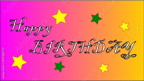 Stylish Happy Birthday Card with Decorative Font