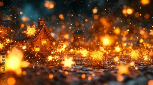 Christmas, Village, Night, Magical Christmas Village at Night