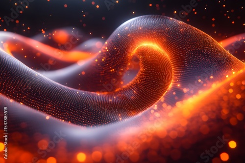 Futuristic Abstract Wave with Glowing Particles for Digital Design and Technology Projects