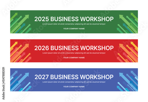 Modern business banner templates with abstract geometric patterns. Perfect for workshops, events, conferences, presentations, or branding projects, combining style and professionalism.