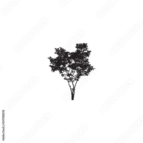 Tree silhouette isolated on white background vector illustration environment concept