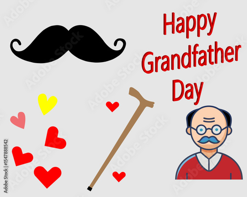 Happy Grandparent Day. Happy Grandparents Day Greeting Card Colorful Banner Pop Art Style Vector Illustration