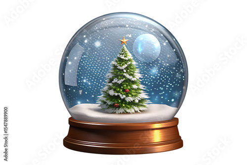 Enchanted Christmas Snow Globe Festive Winter Wonderland Scene