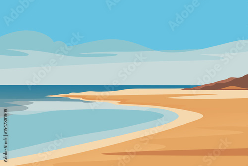 Serene morning beach with ocean waves, a tropical landscape perfect for summer vacation travel