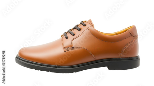 Office formal low-cut leather shoes, Transparent background, PNG fil