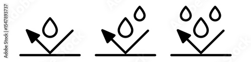 Waterproof rainproof icon symbol set