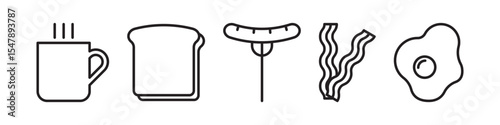 Breakfast icon line set simple design