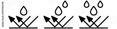 Waterproof rainproof icon symbol set
