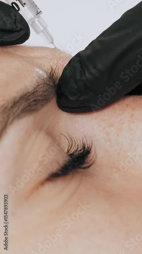 Beauty injection. anti-aging injections. botulinum therapy. Facial rejuvenation. Doctor is making beauty injections. collagen injections. Beauty concept.