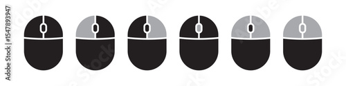 Computer mouse icons with buttons set