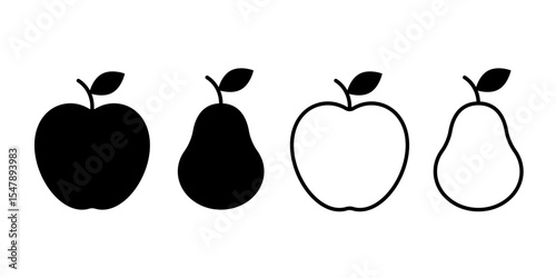 Apple and pear icon symbol