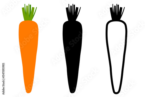 Carrot icon symbol simple design