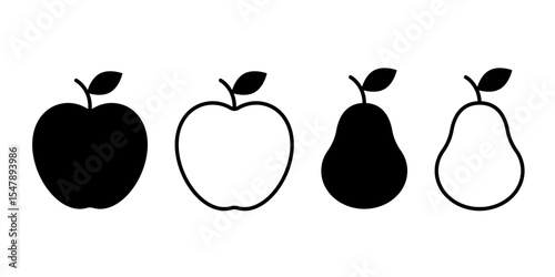Apple and pear icon symbol