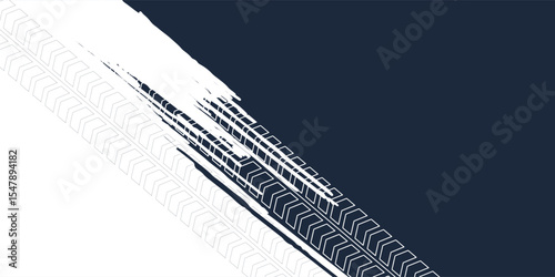 Auto tire tread grunge element. Car and motorcycle tire pattern, wheel tyre tread track. Black tyre print.