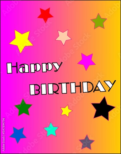 Pink and Yellow Birthday Greeting Card Design