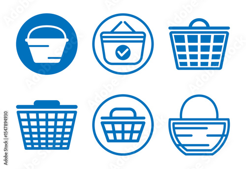 Basket icons set design, Shopping basket sign