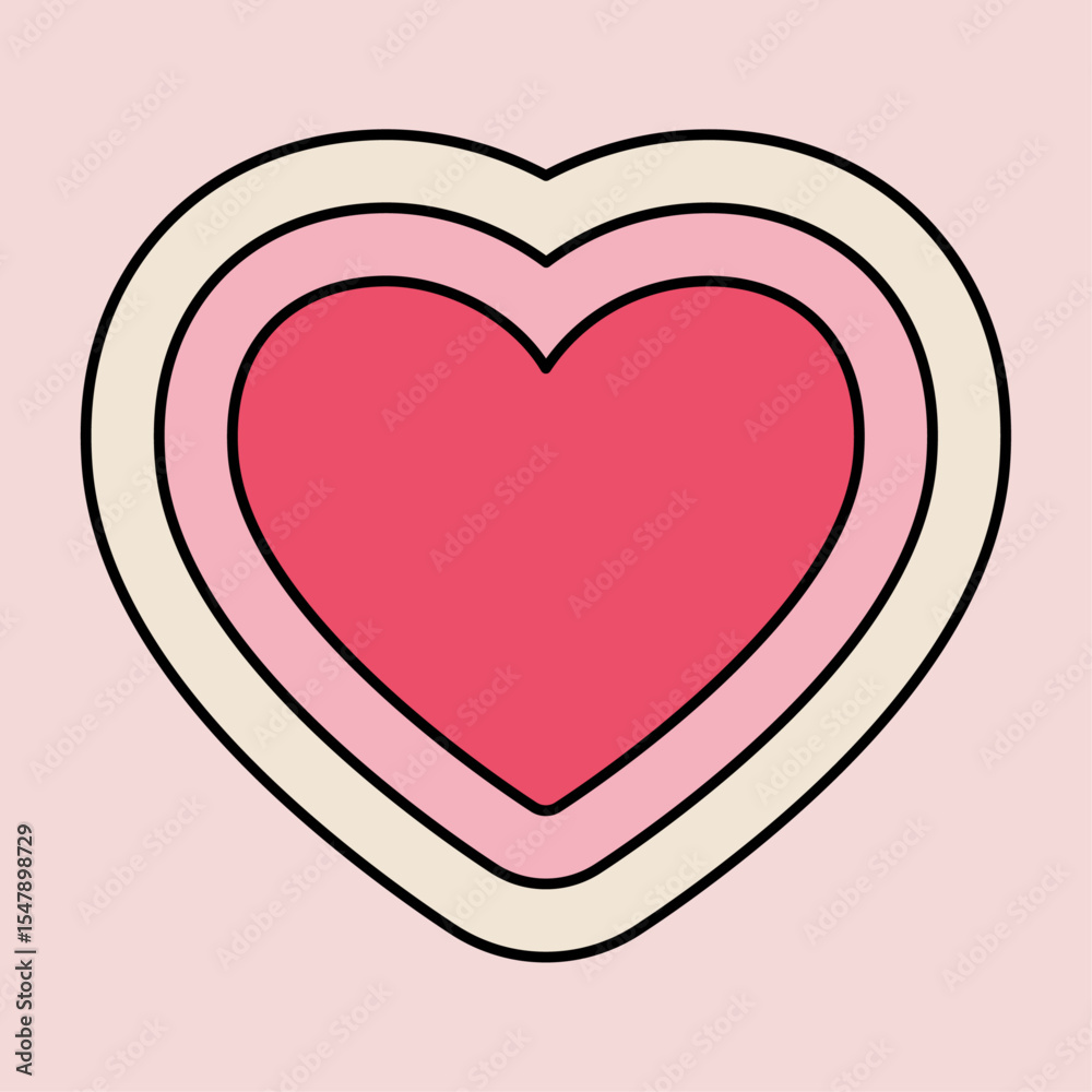Icon of Growing Heart in pink White and Red