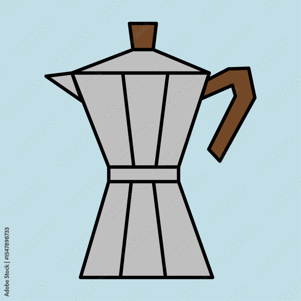 Coffee Shop Vector Logo Illustration of an Italian Coffeemaker Icon