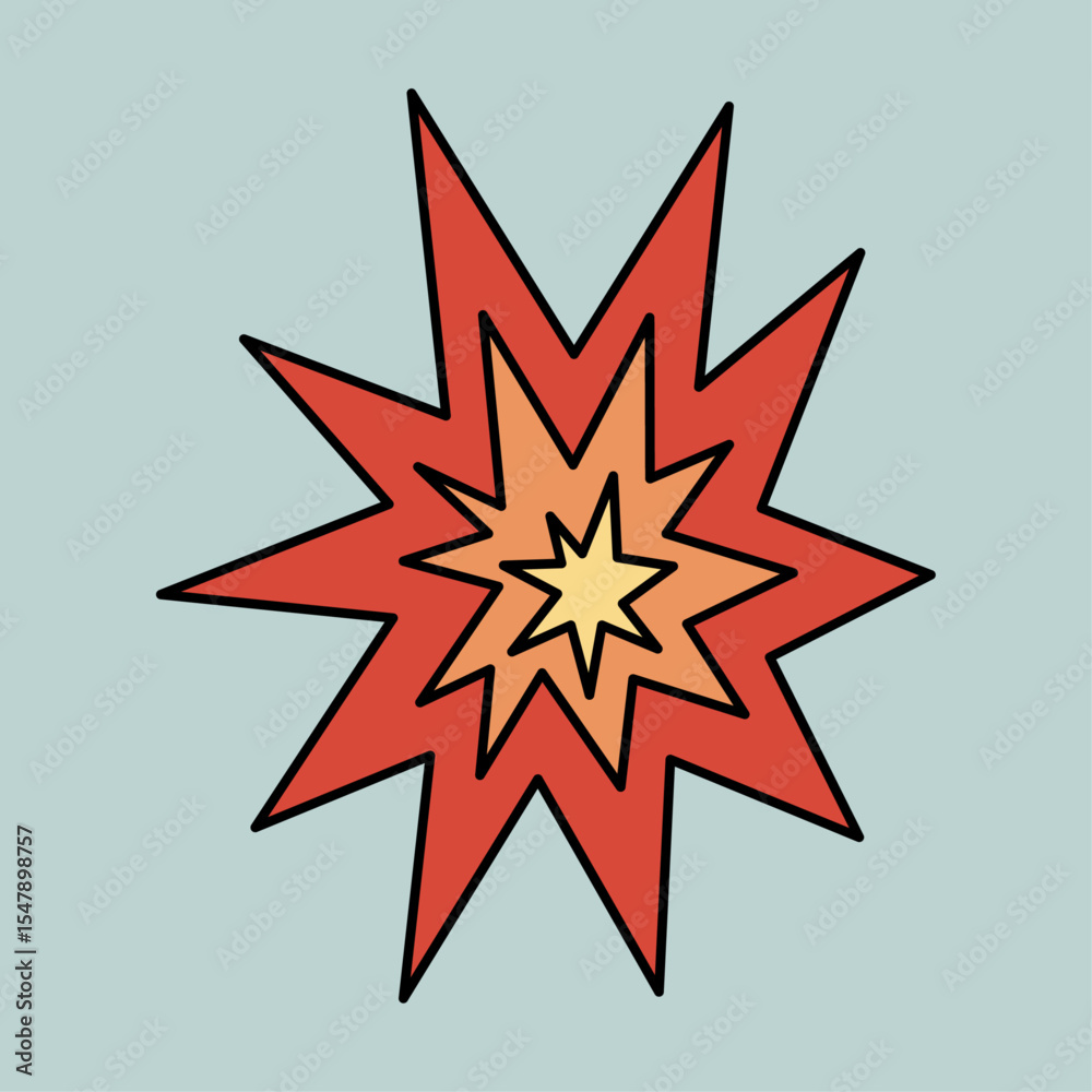 Orange Star Icon Doodle Sparkle
