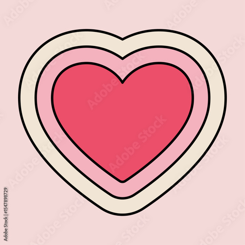 Icon of Growing Heart in pink White and Red