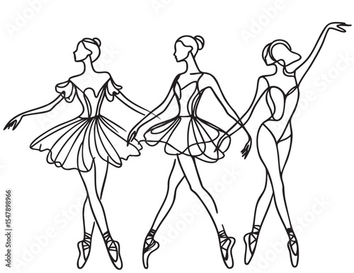 Ballerinas dance icon silhouette vector illustration sketch