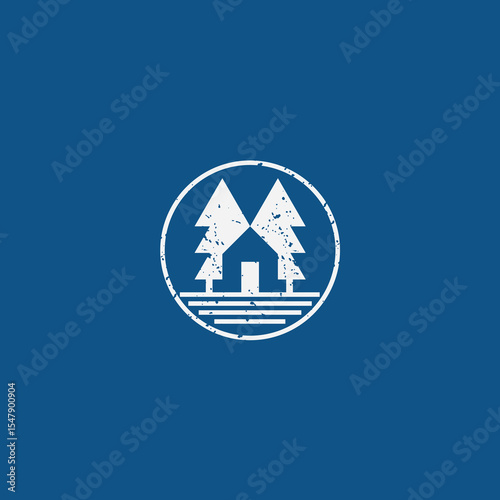 Home tree logo design template elements