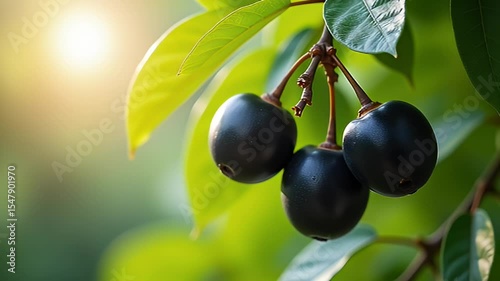 Black Jamun Fruit in its Natural Tree Setting