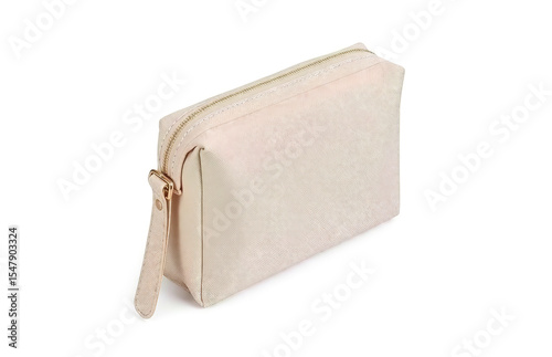 Blank leather cosmetic bag mockup, ai generated