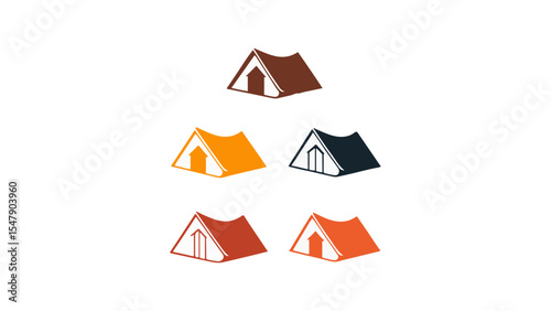 set of camping icons, camping icons set